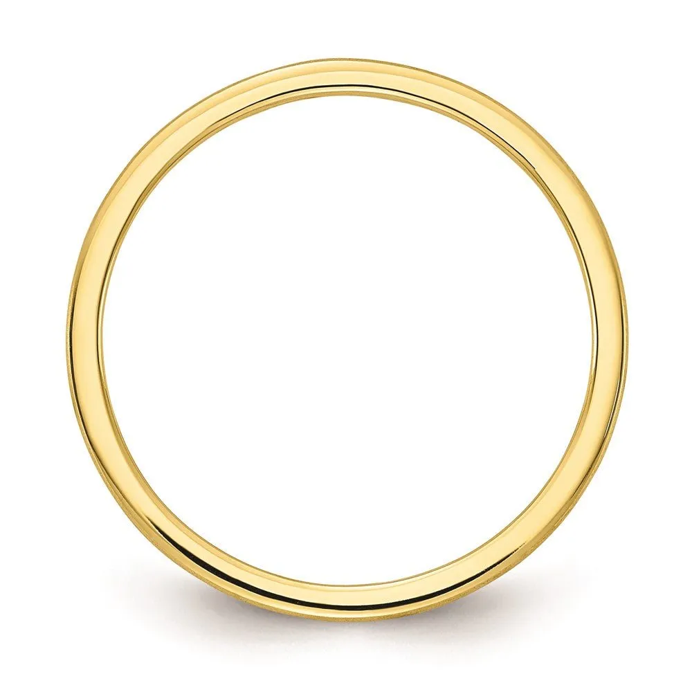 1.2mm 10k Yellow Gold Half Round Satin Stackable Band