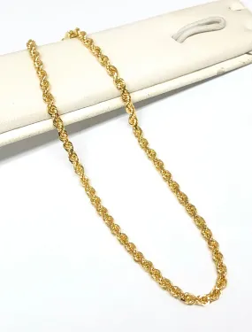 14k Solid Gold Yellow Rope Brracelet 7-8 inch 2.3mm Width (FULL SOLID STYLE)