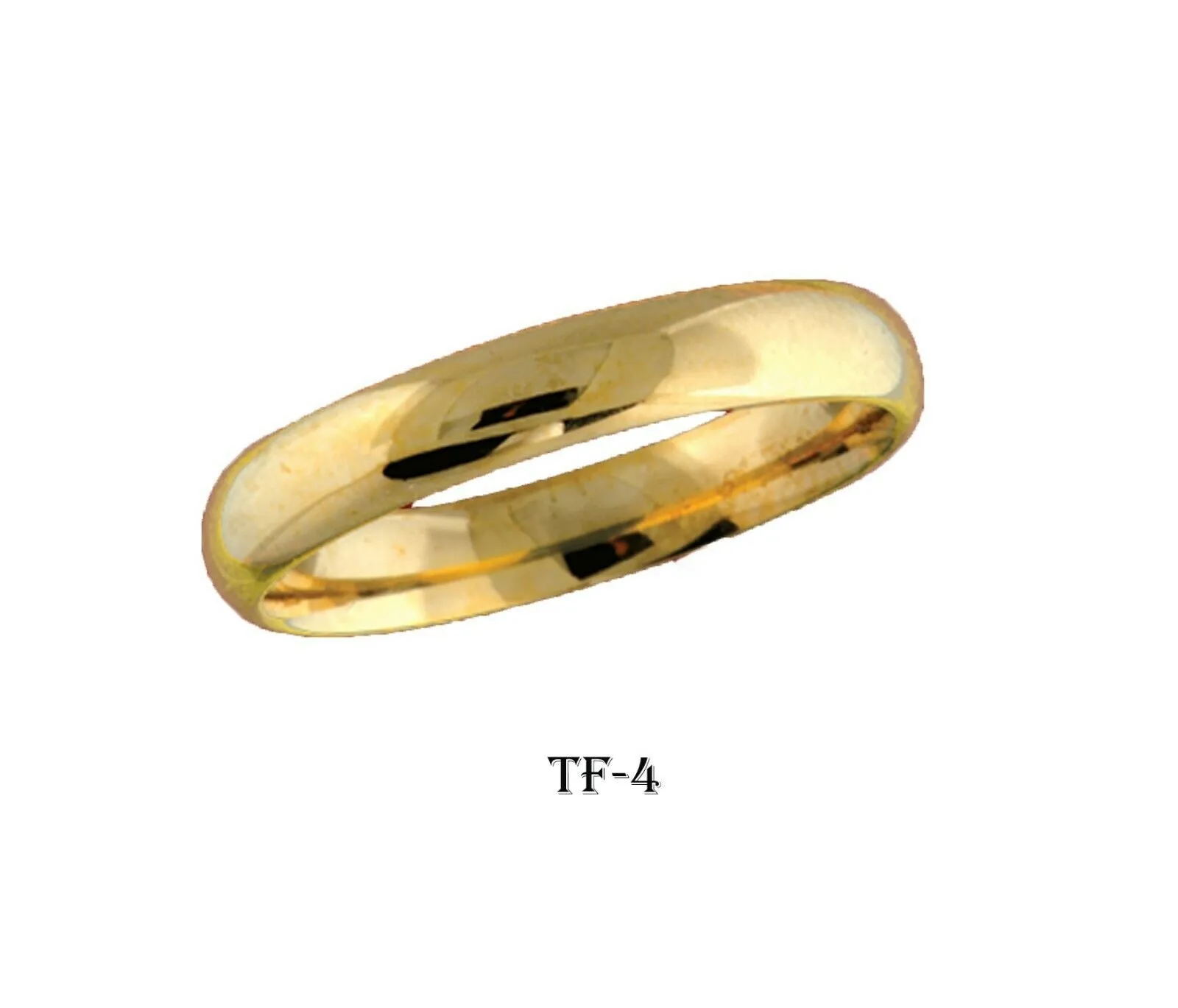 18k Solid Gold Elegant Ladies Modern Satin Finished Flat Band Ring TF-4v