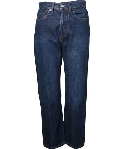 Acne Studios Straight Cut Jeans in Blue Cotton