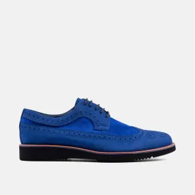 Alexander Cobalt Suede Wingtip Shoes