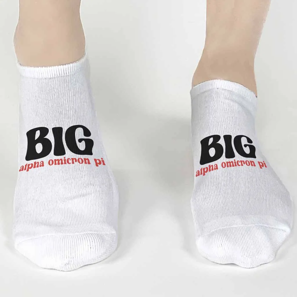 Alpha Omicron Pi Big and Little No Show Socks - Results