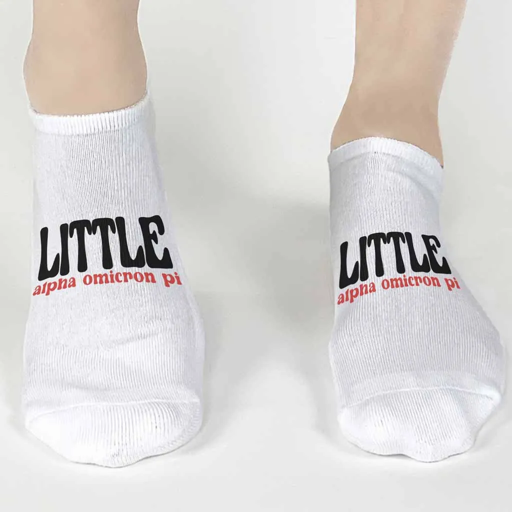 Alpha Omicron Pi Big and Little No Show Socks - Results