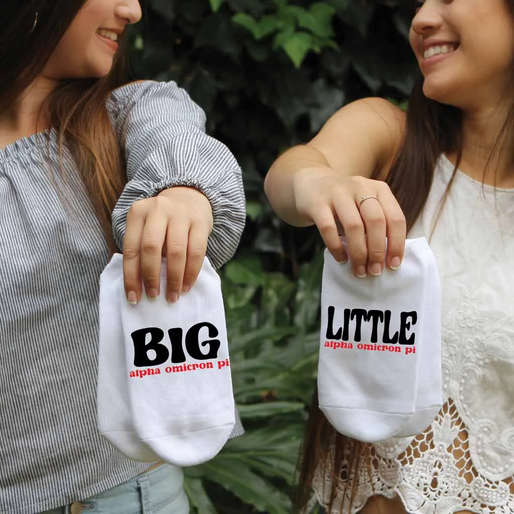 Alpha Omicron Pi Big and Little No Show Socks - Results