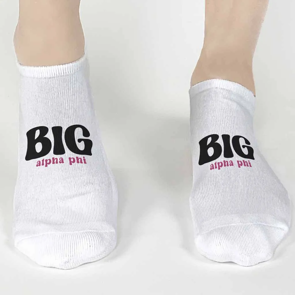 Alpha Phi Big and Little No Show Socks