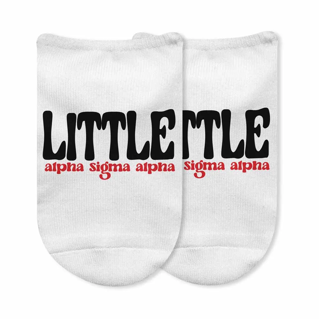 Alpha Sigma Alpha Big Little No Show Socks