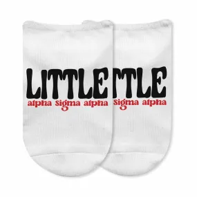 Alpha Sigma Alpha Big Little No Show Socks