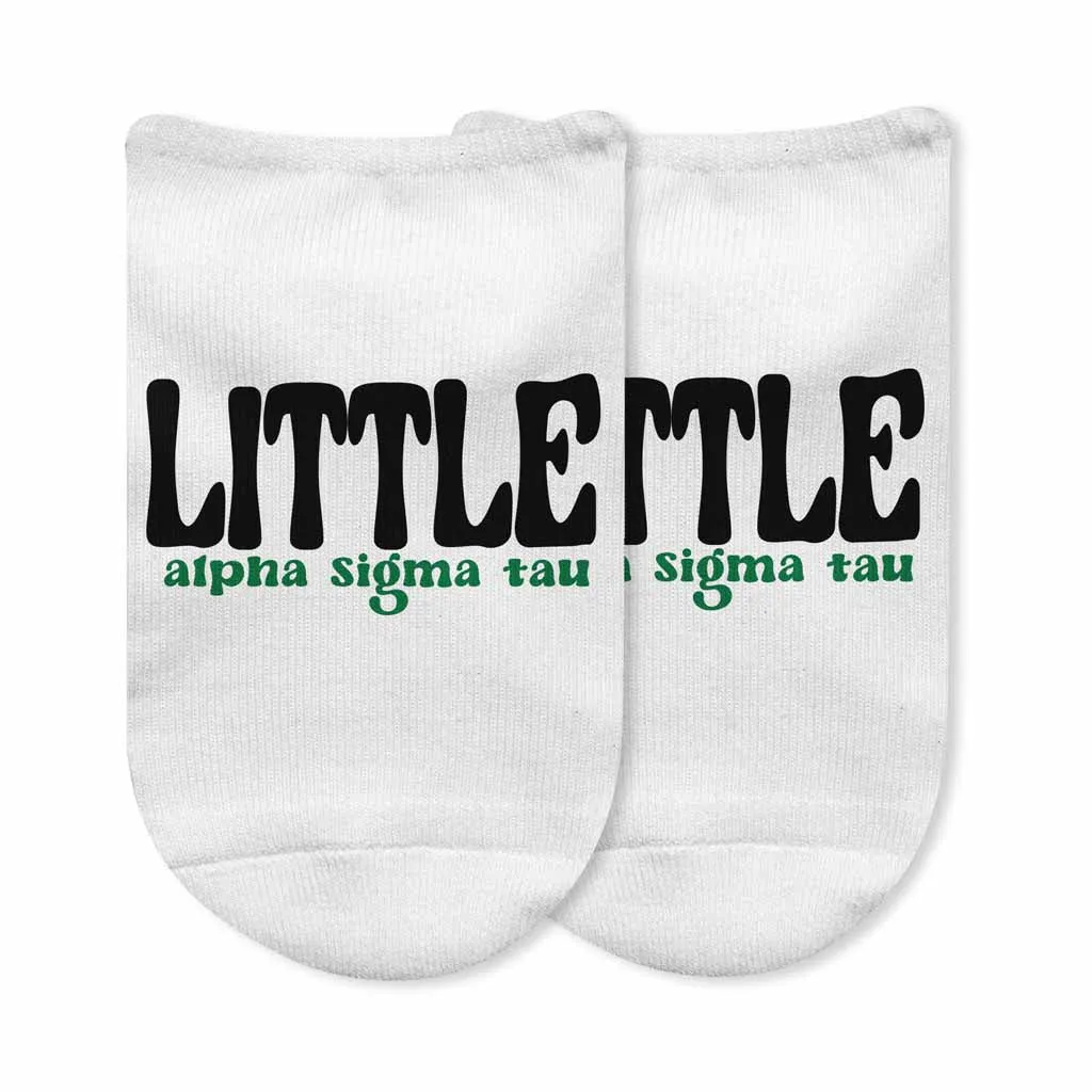 Alpha Sigma Tau sorority No Show Socks for Bigs and Littles