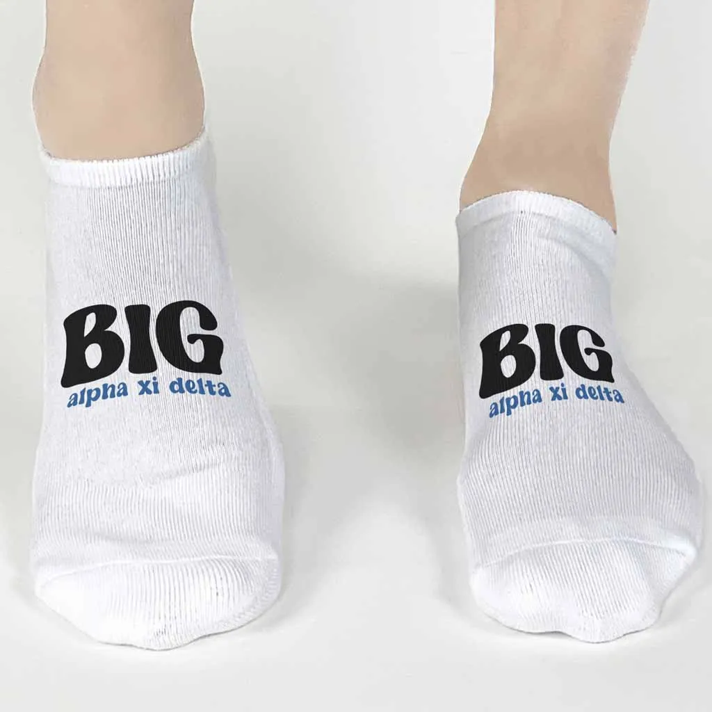 Alpha Xi Delta Bigs and Littles No Show Socks