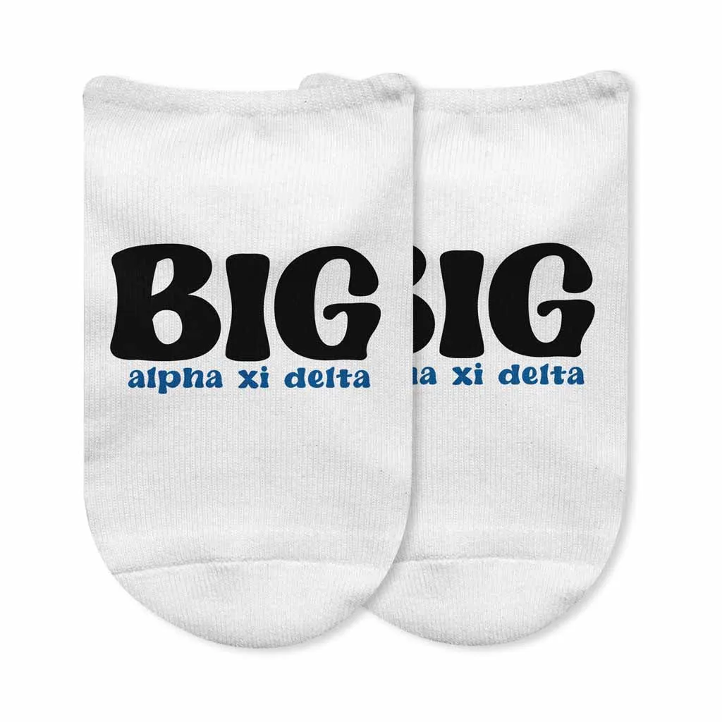 Alpha Xi Delta Bigs and Littles No Show Socks