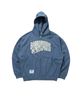 Appliqué Arch Logo Navy Zip Through Hood