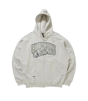 Appliqué Arch Logo Zip Through Hood - Grey.