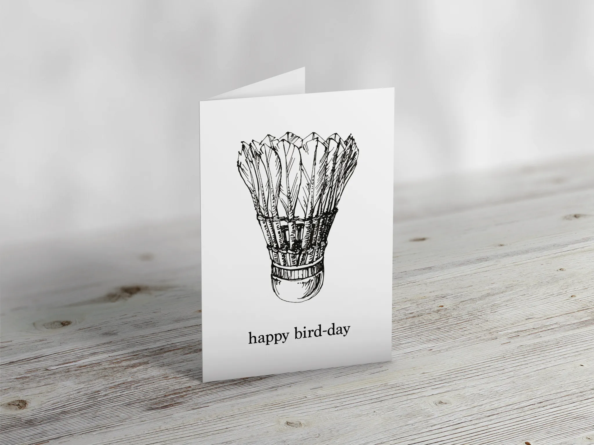 Badminton Greeting Card for Bird-Themed Birthdays