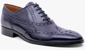 Barker Bampton Oxford Brogue Shoe - Navy Hi-Shine / Navy Grain | Navy Brogue Shoe - Barker Bampton | Oxford Brogue Shoe - Navy B