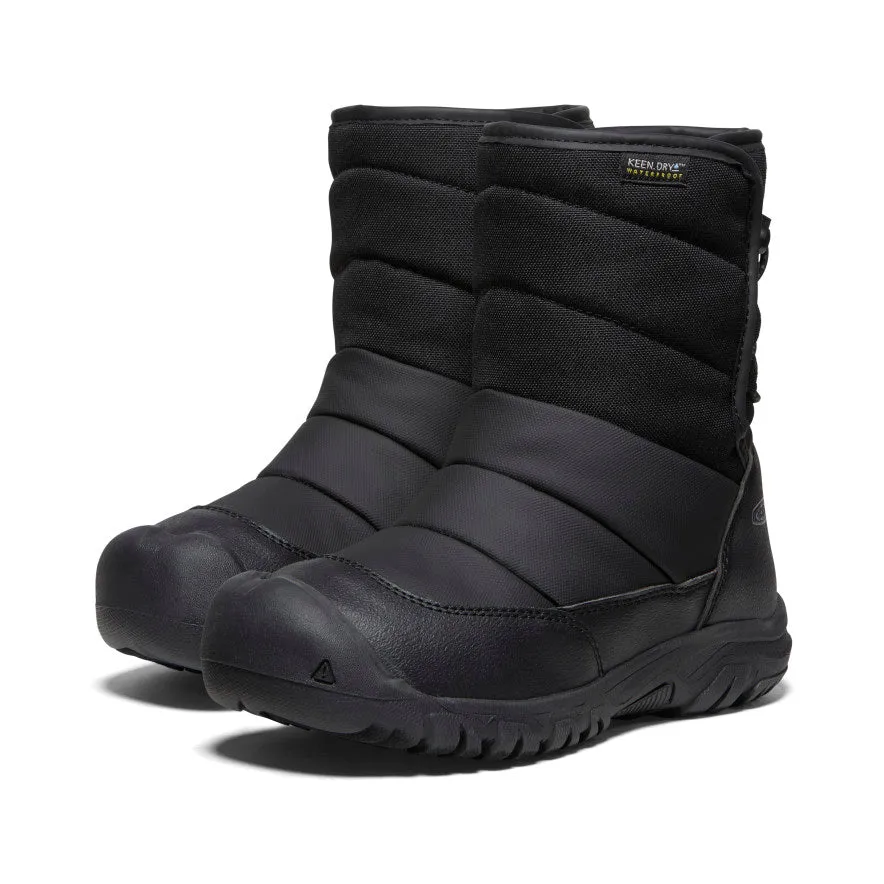 Big Kids Puffrider Waterproof Winter Boot Black Steel Grey