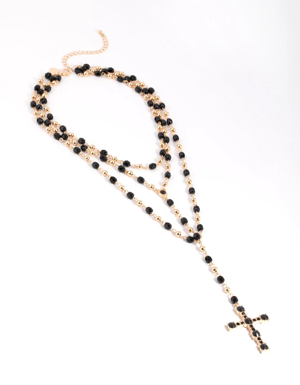 Black Beaded Cross Necklace - Shop Now