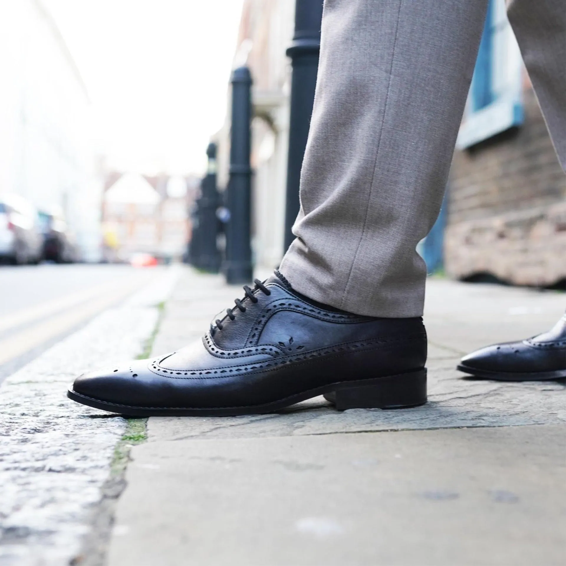 Black Brogue Shoes by Quintin Oxford