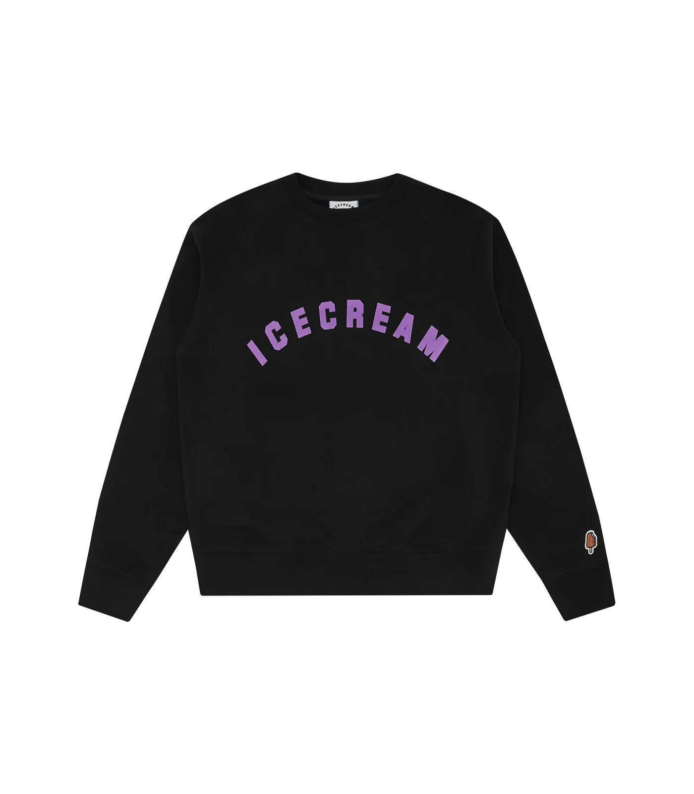 Black Flock Print Crewneck - Ideal for Your Wardrobe