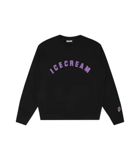 Black Flock Print Crewneck - Ideal for Your Wardrobe