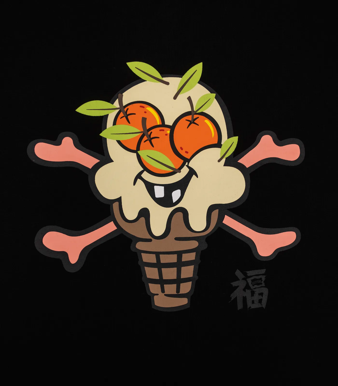 Black Fruitful Ice Cream T-Shirt