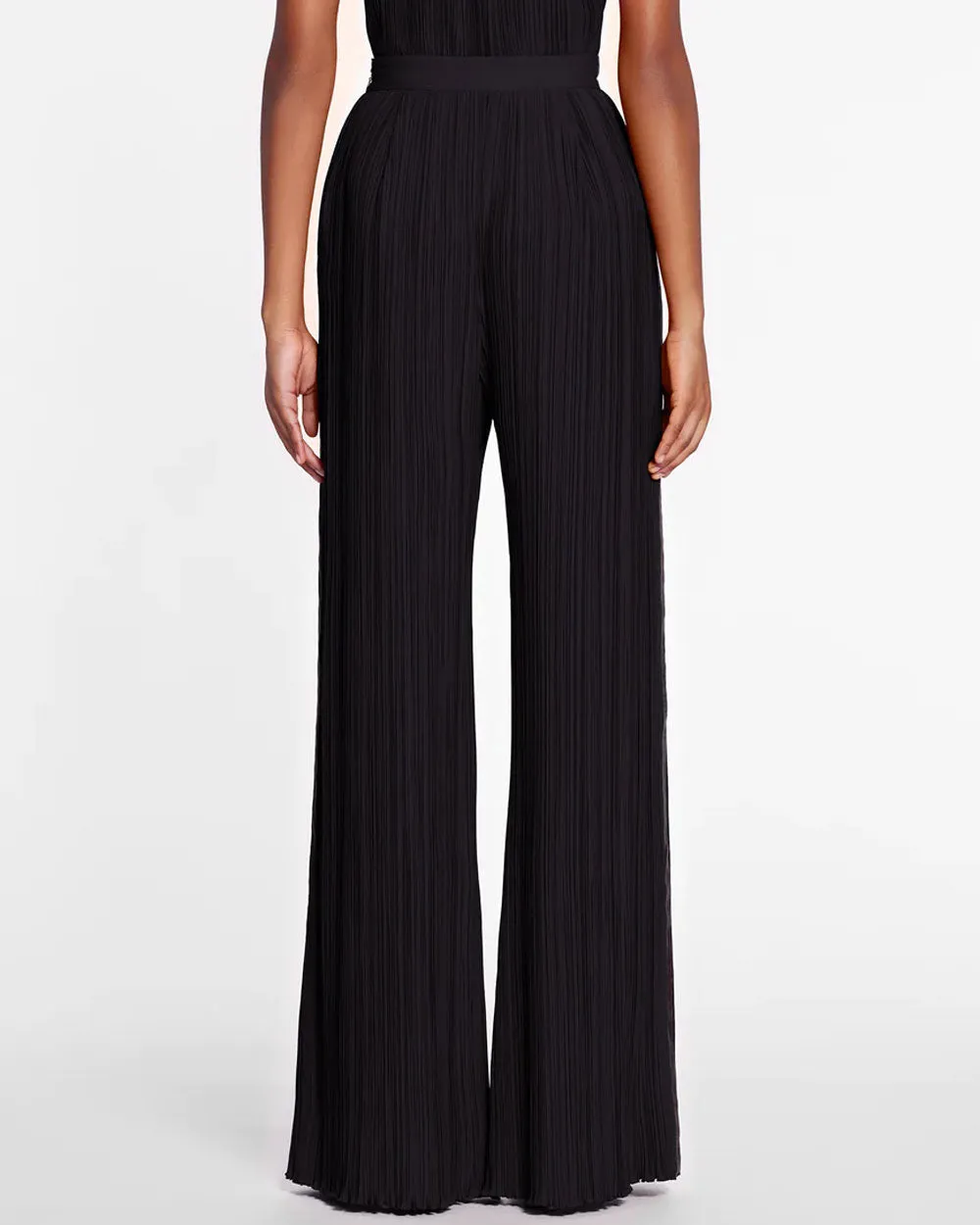 Black Pleated High Rise Pants