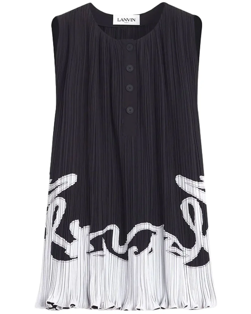 Black Pleated Sleeveless Top