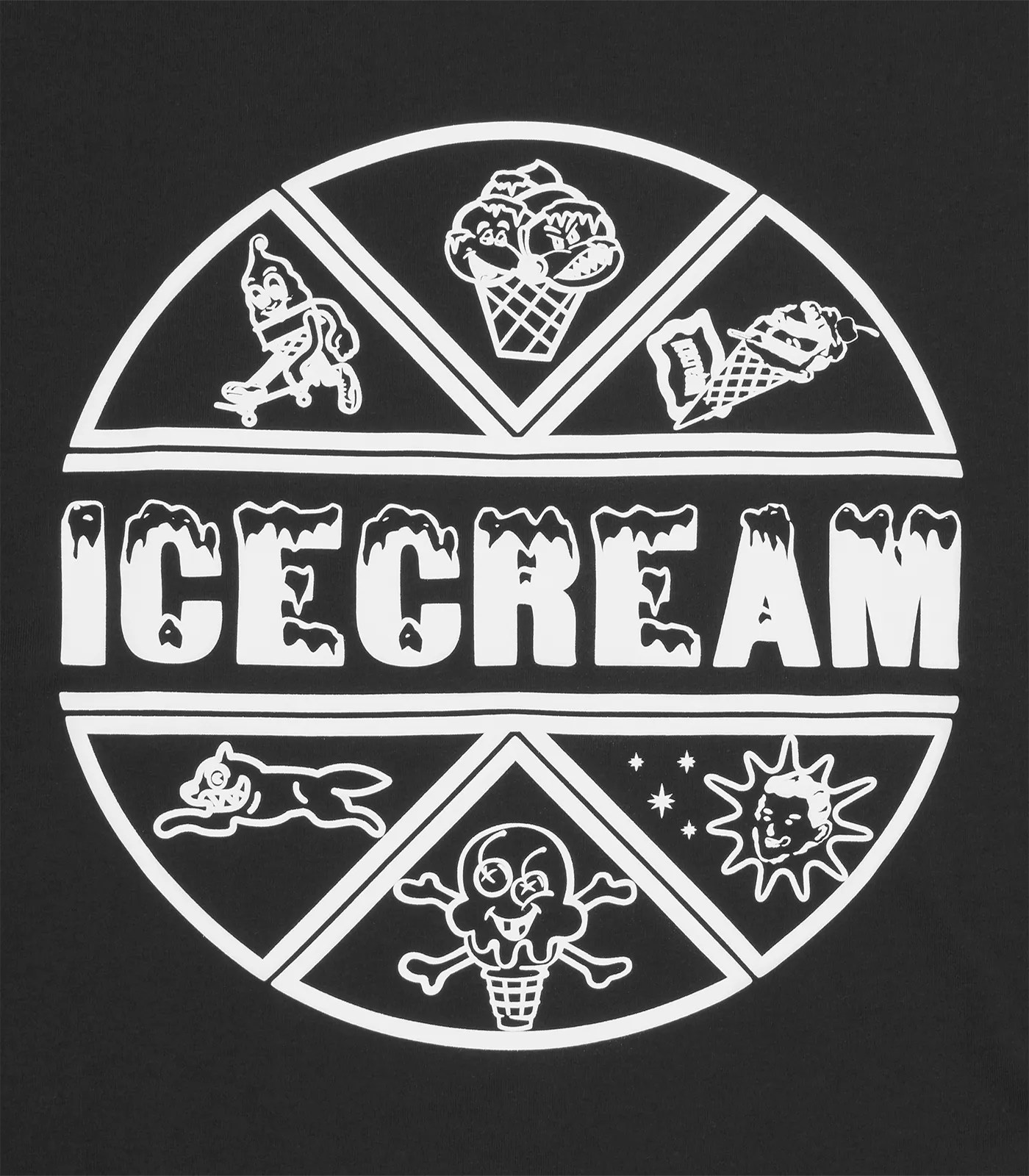 Black Puff Print Ice Cream T-Shirt