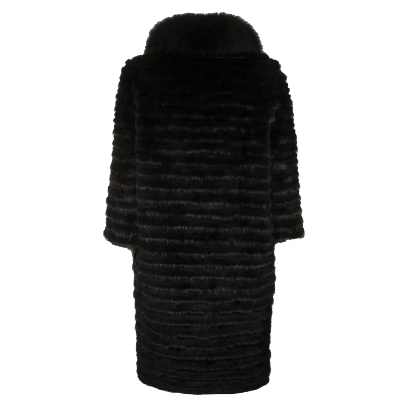 Black Rabbit + Mink Fur Coat for Women