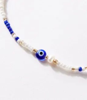 Blue White Beaded Bracelet - Stunning, Stylish, Handcrafted Jewelry