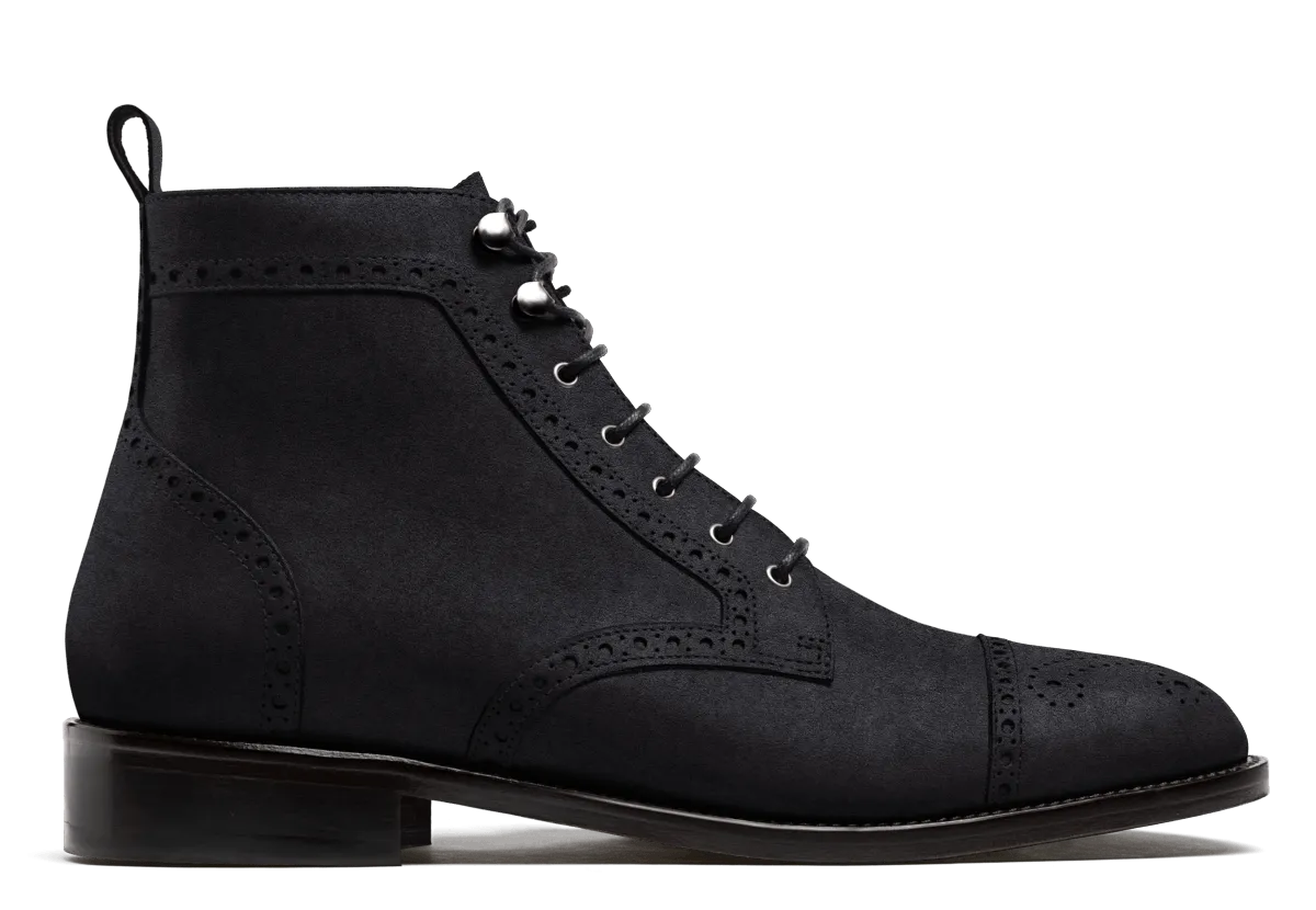  Botas Brogue en serraje azul