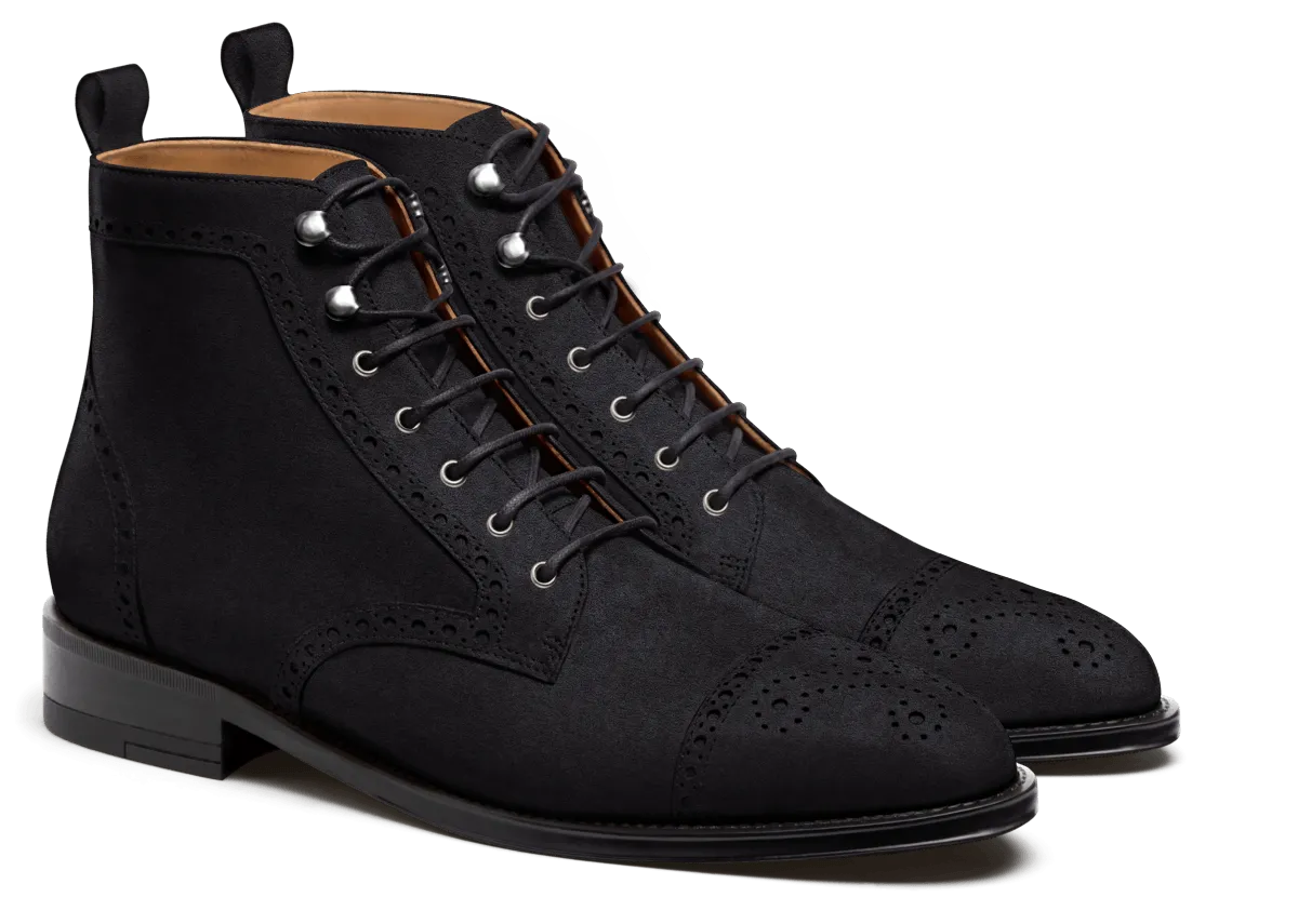  Botas Brogue en serraje azul