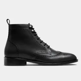  Botas hombre Brogue en piel negro