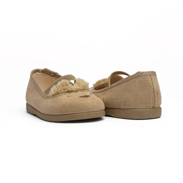 Brown Teddy Elastic Mary Janes