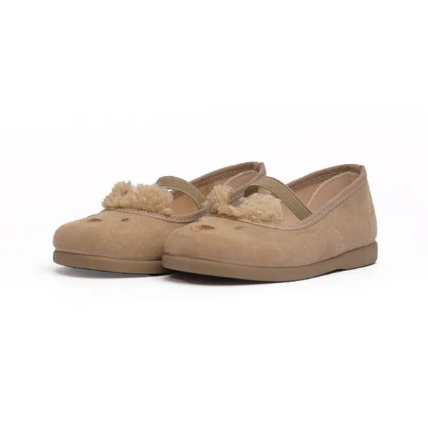 Brown Teddy Elastic Mary Janes