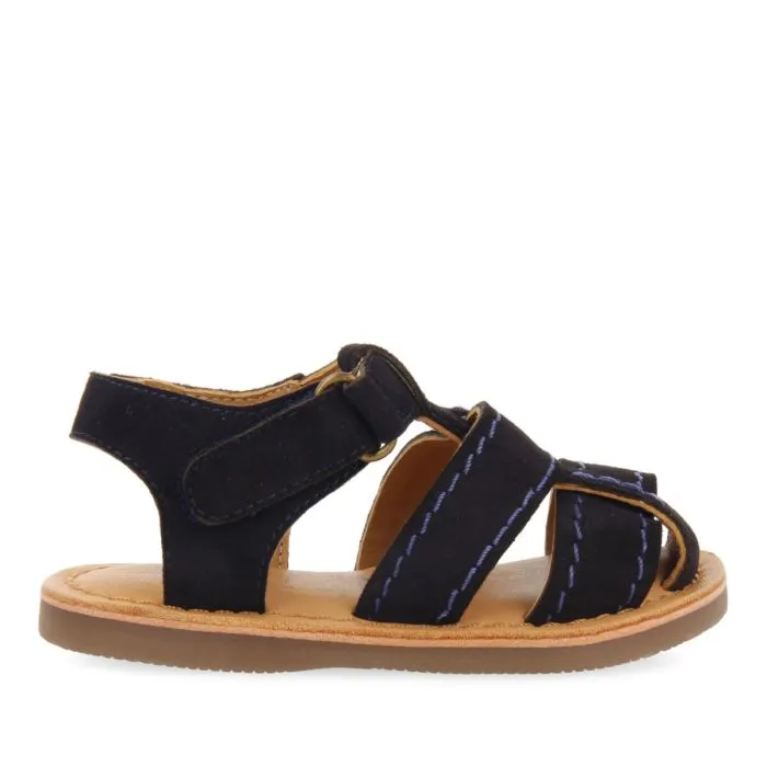 Cabixi boys navy blue leather strappy sandals