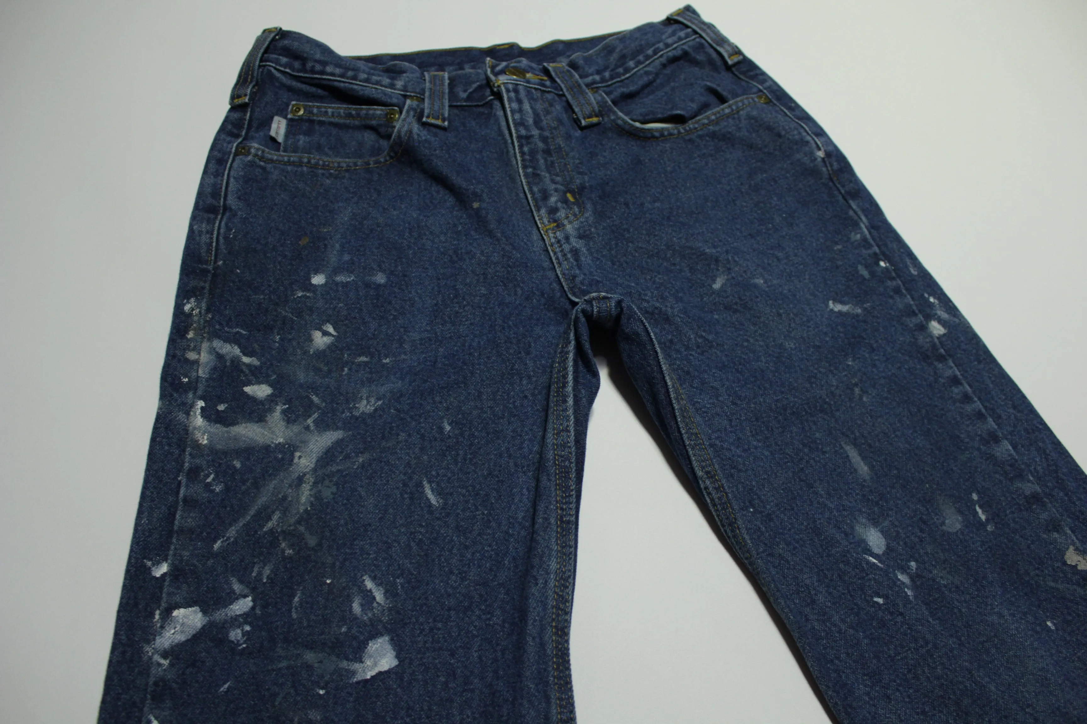 Carhartt Denim Blue Paint Splattered Work Jeans - B460 DVB