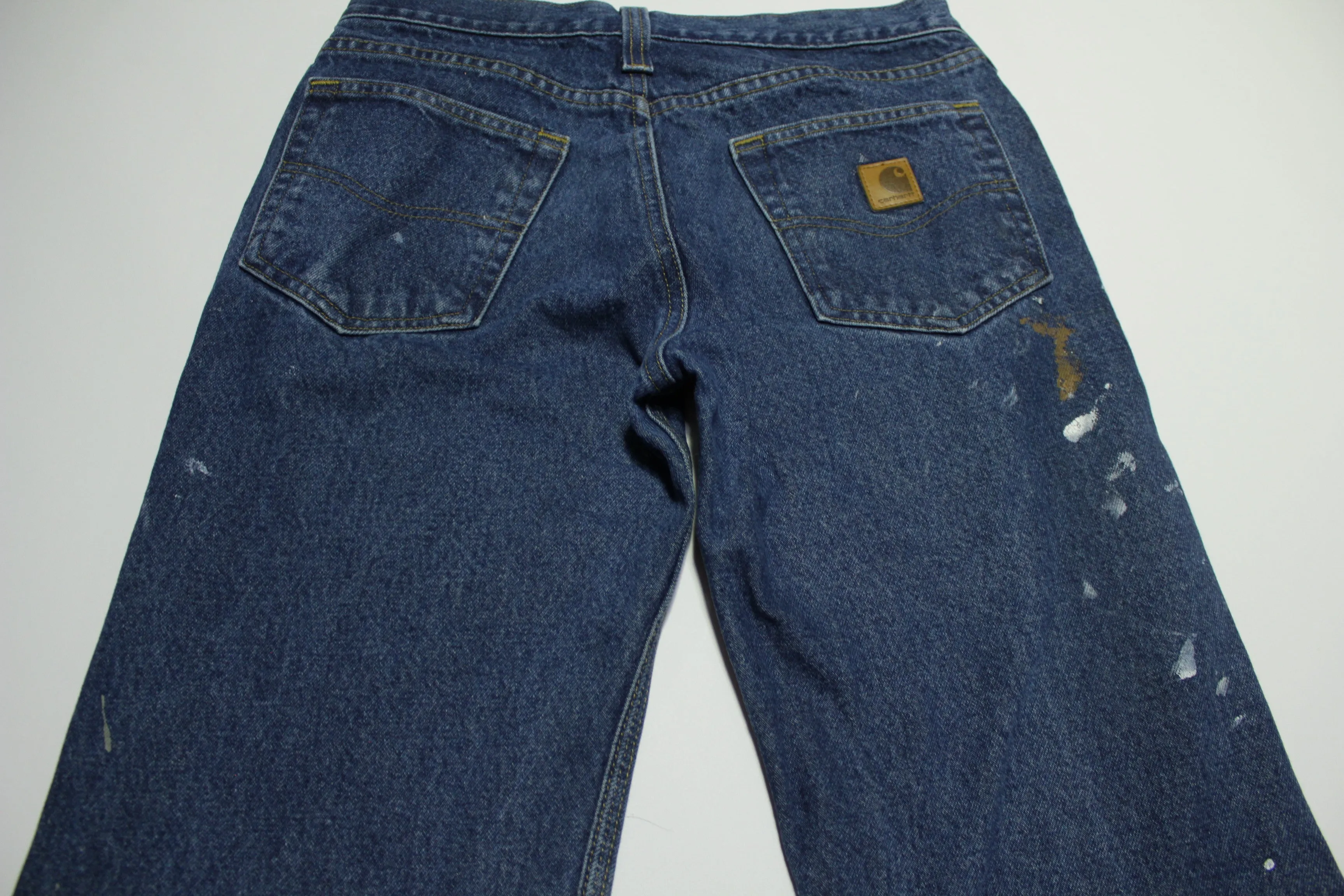 Carhartt Denim Blue Paint Splattered Work Jeans - B460 DVB