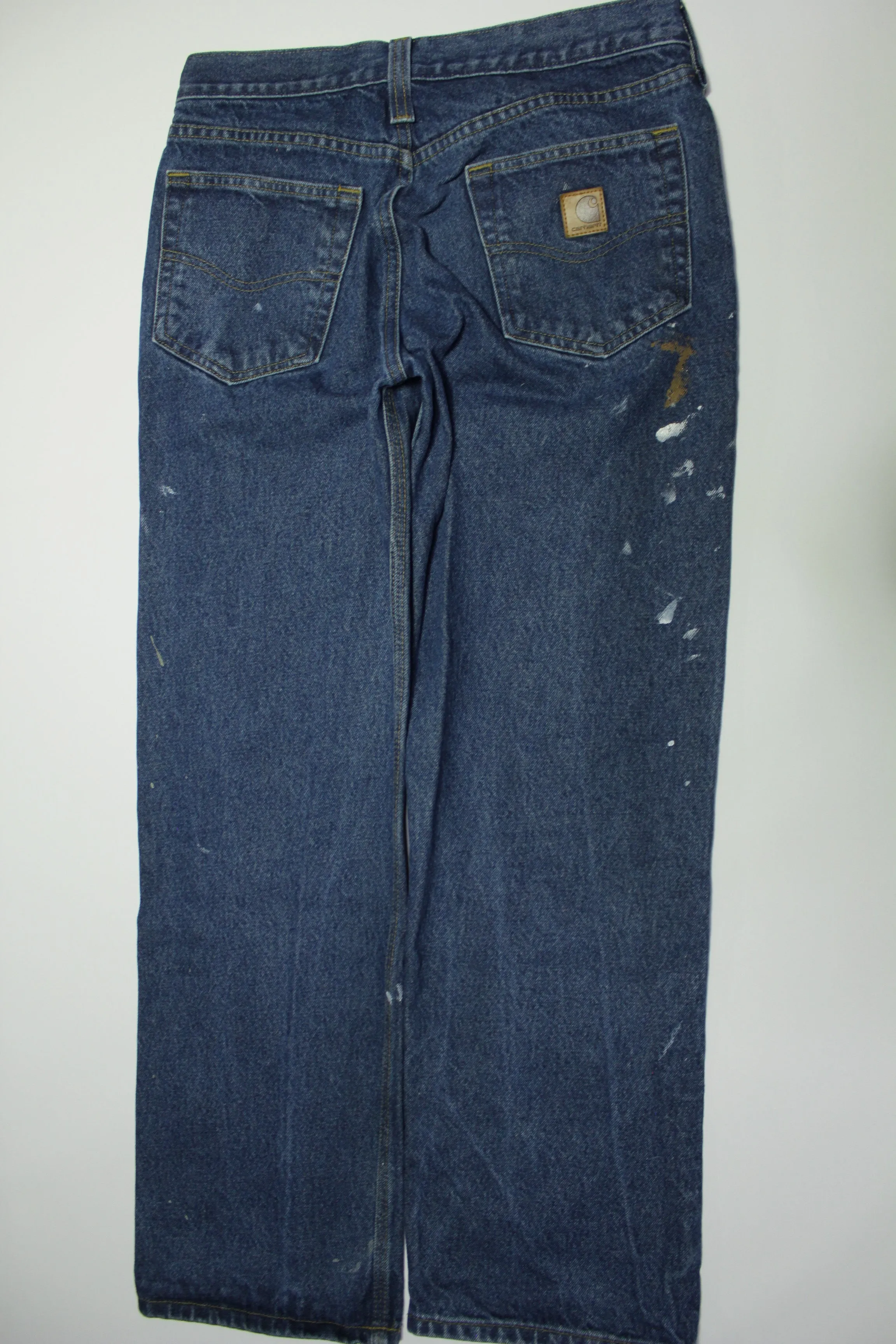 Carhartt Denim Blue Paint Splattered Work Jeans - B460 DVB