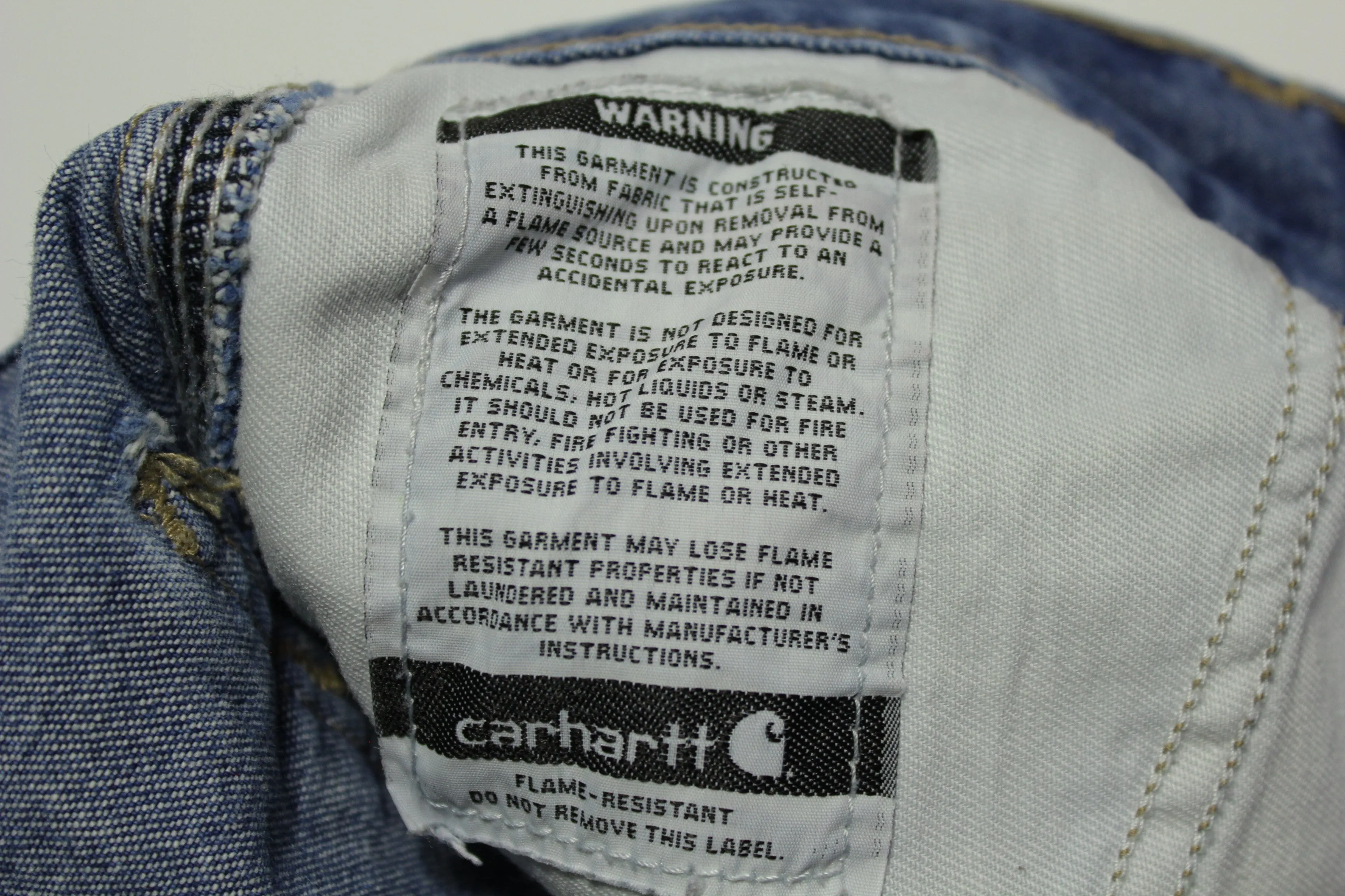 Carhartt FRB13 DNM Flame Resistant Work Construction Denim Blue Jeans