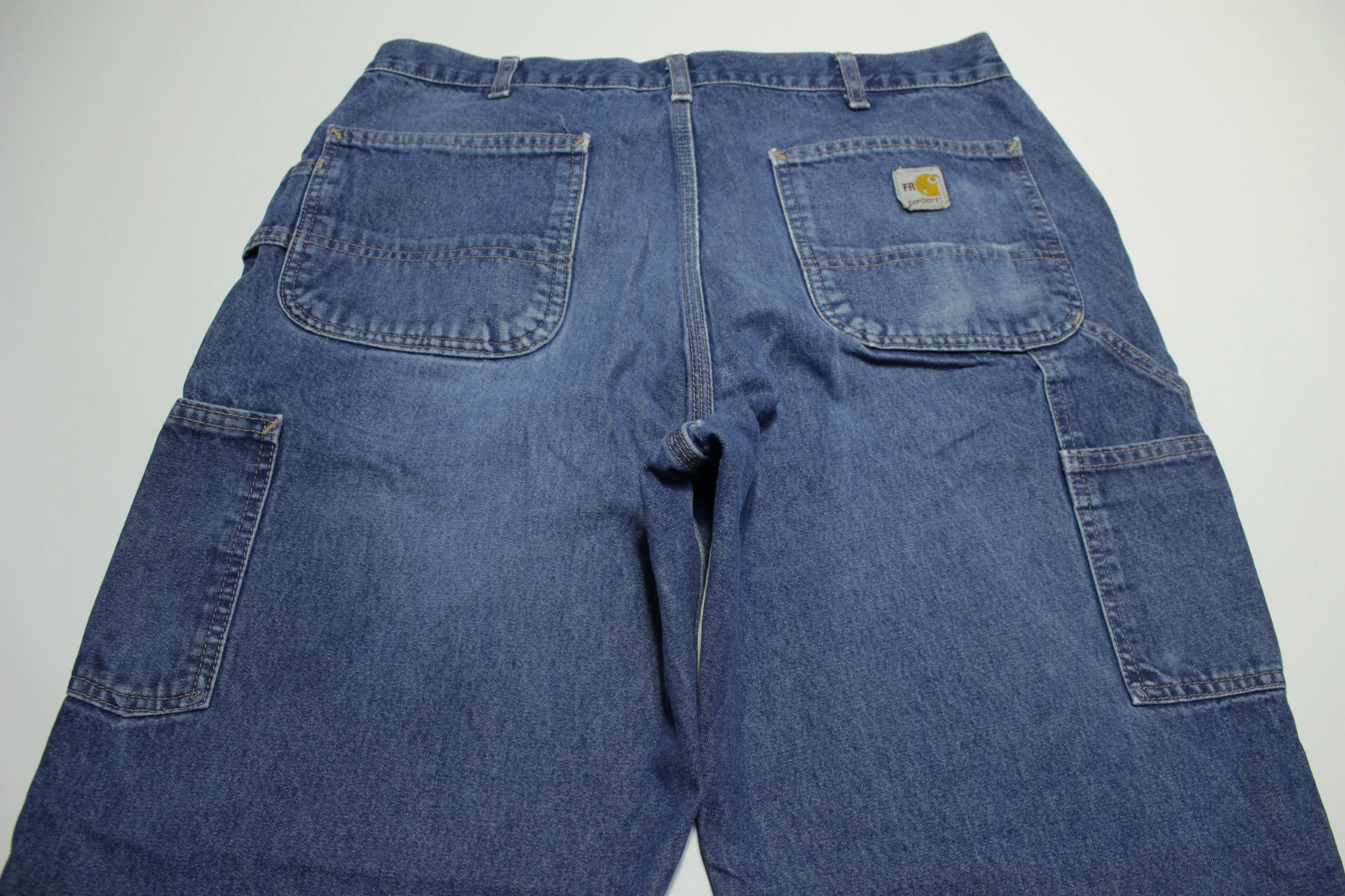 Carhartt FRB13 DNM Flame Resistant Work Construction Denim Blue Jeans