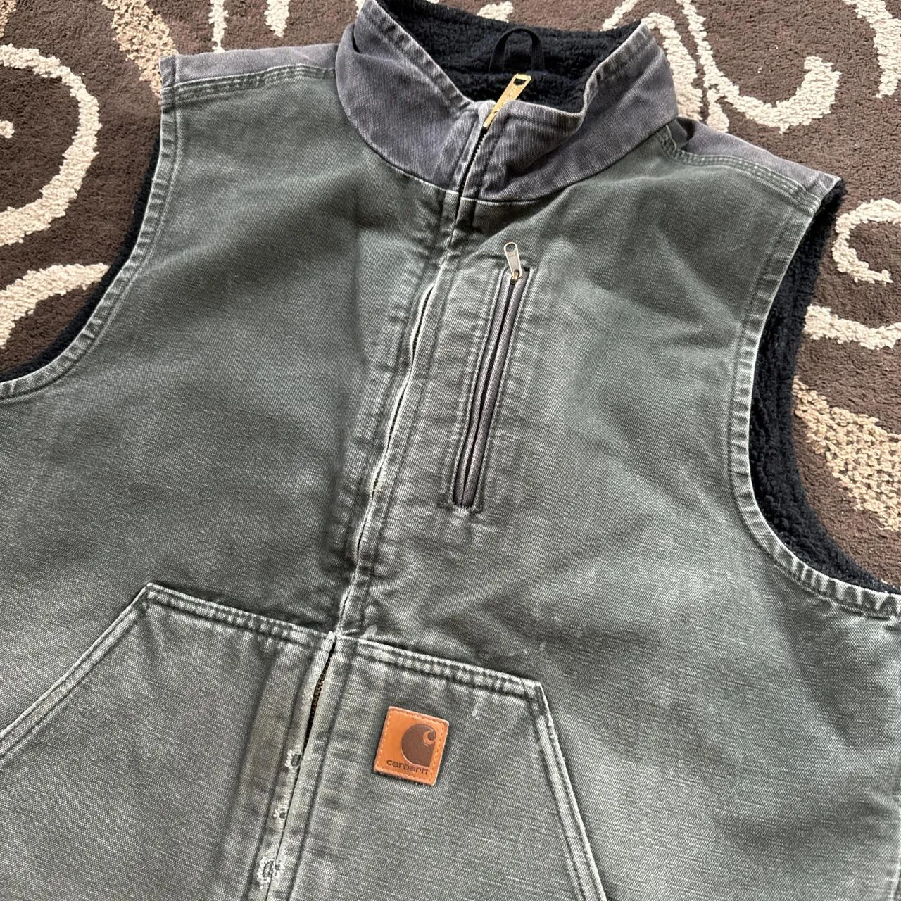 Carhartt Men's Green and Grey Gilet