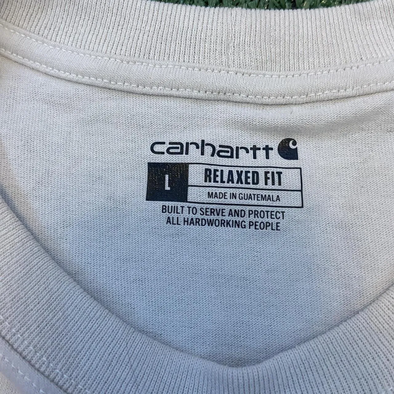 Carhartt Men's White and Cream T-shirt