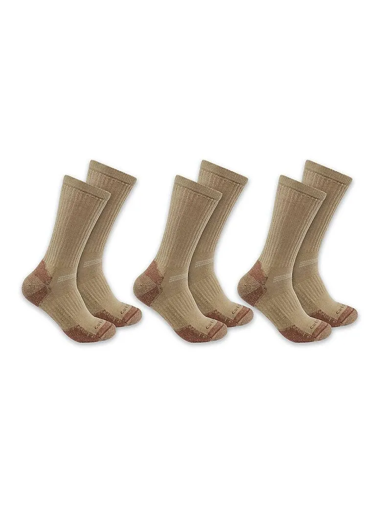 Carhartt Midweight Cotton Blend Crew Sock 3 Pack