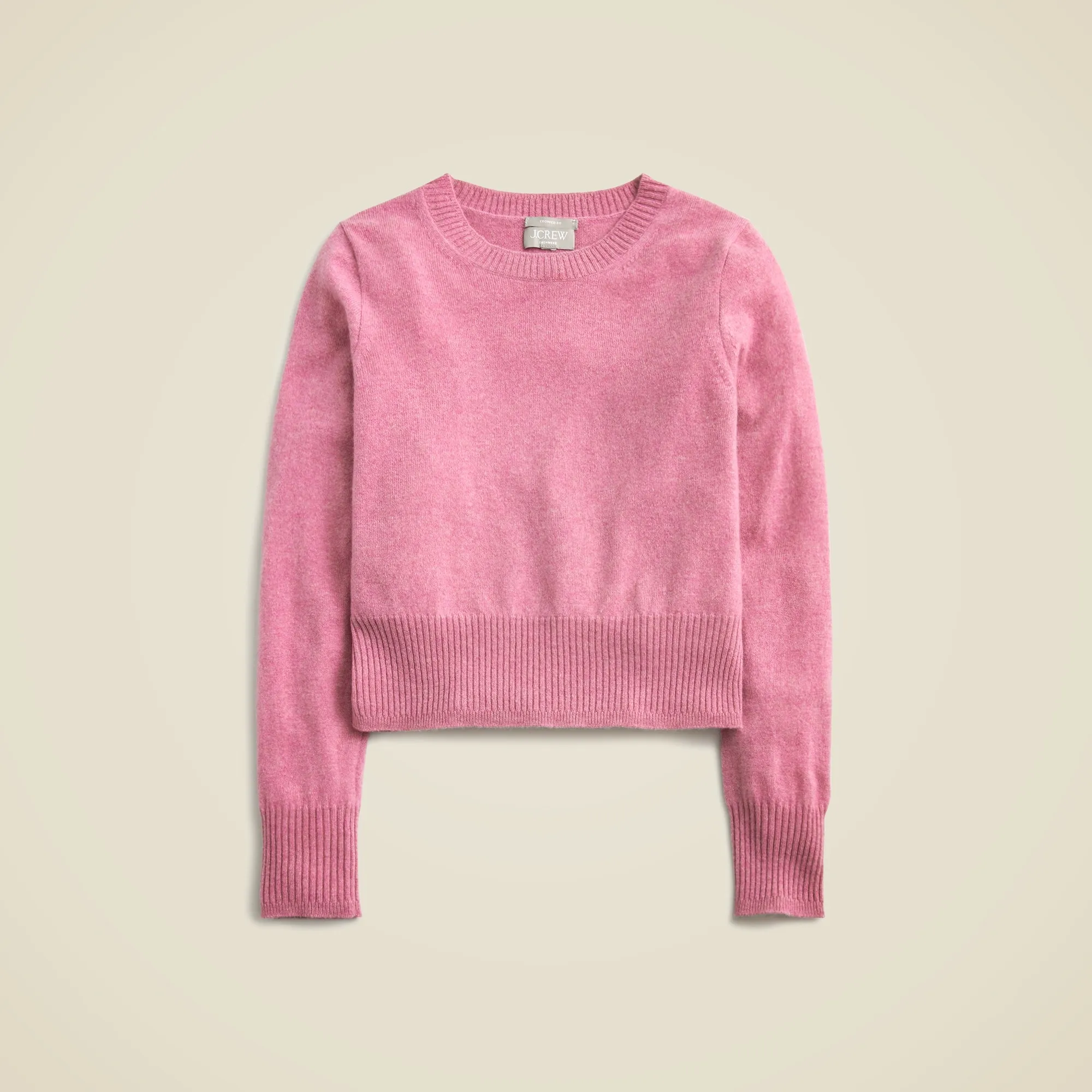 Cashmere shrunken crewneck sweater