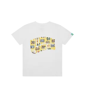 Children's Graphic T-Shirt Featuring Jumble Robot Arch Logo - White