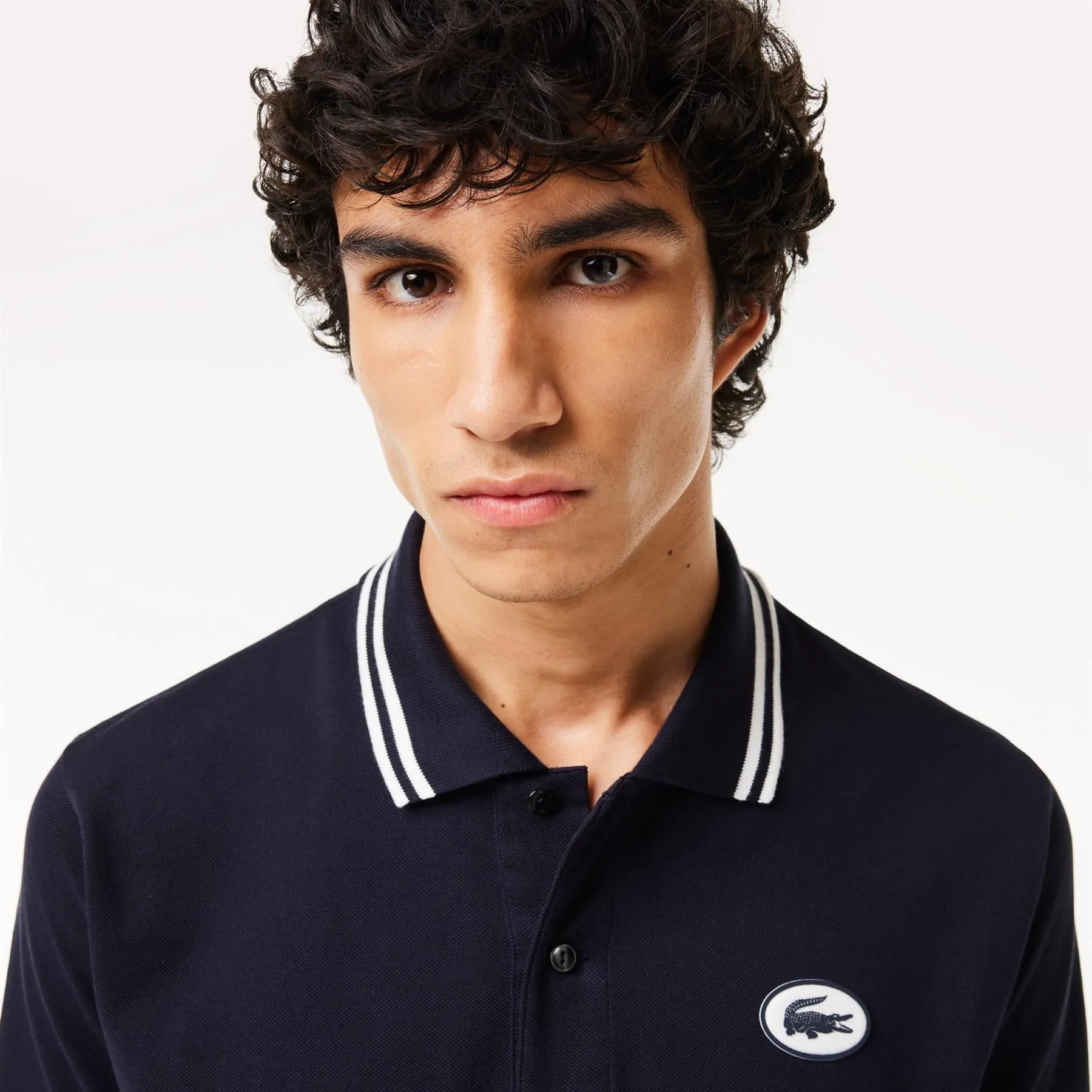 Classic Organic Cotton Polo Black Circle Badge - SS24