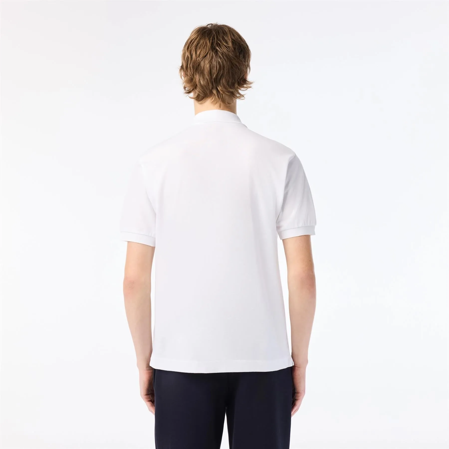 Classic White Cotton Pique Polo SS24 Flocked Fit