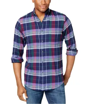 Club Room Mens Plaid Button Up Shirt, TW28