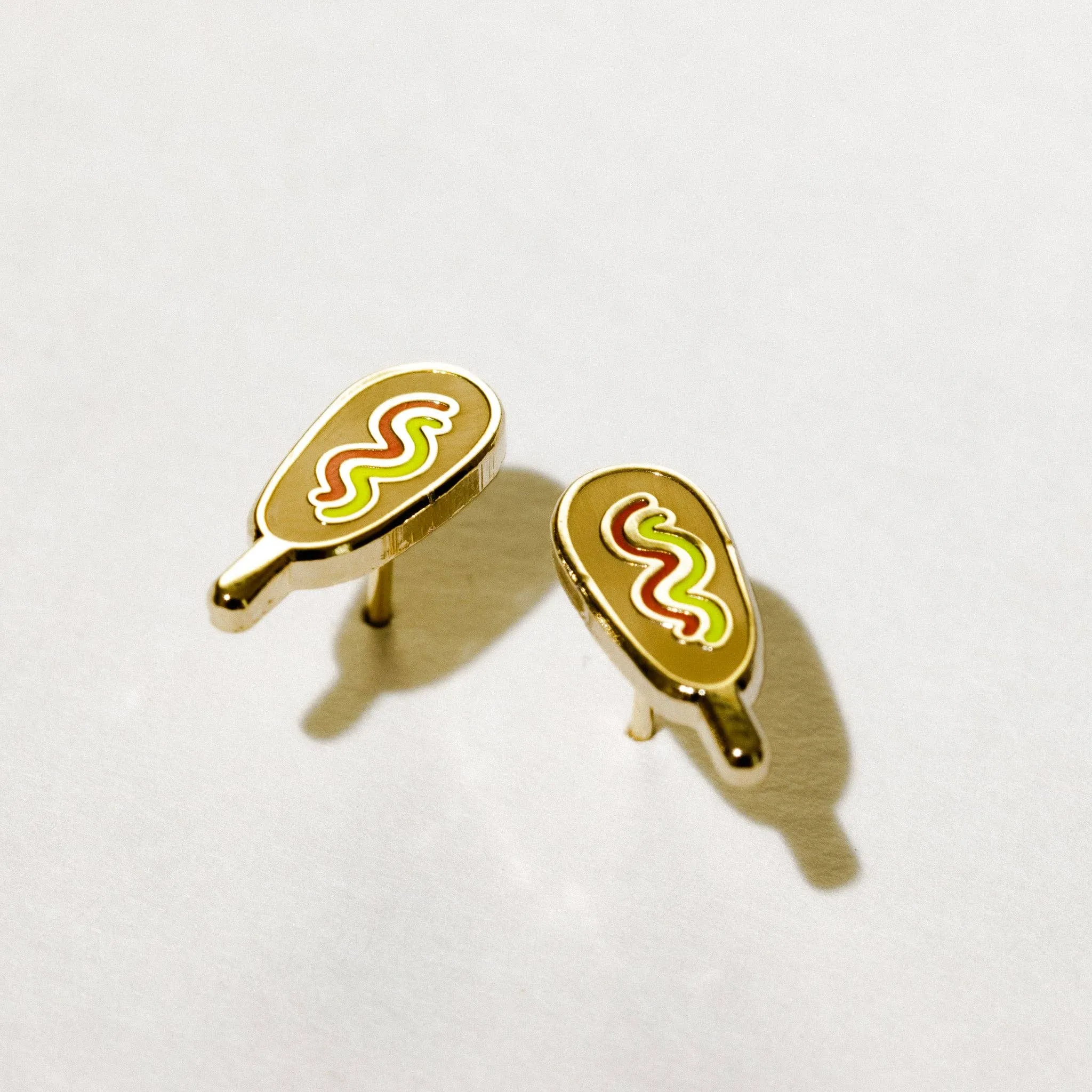 Corn Dog/Pronto Pup Enamel Stud Earrings - Delicious and Adorable Fast Food Inspired Jewelry