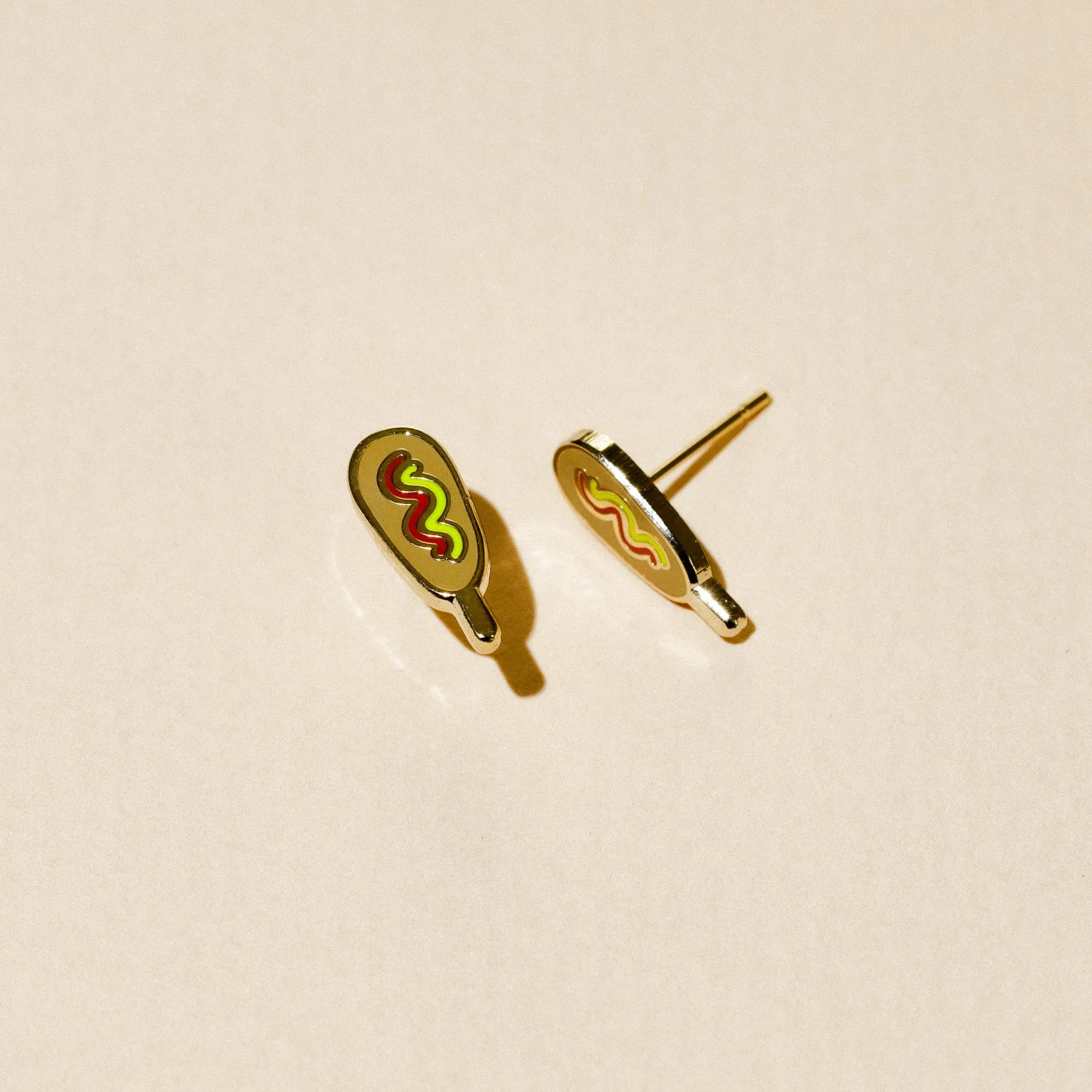 Corn Dog/Pronto Pup Enamel Stud Earrings - Delicious and Adorable Fast Food Inspired Jewelry